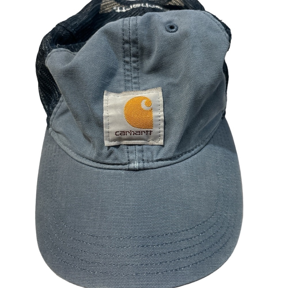 Carhartt blue and navy snapback hat